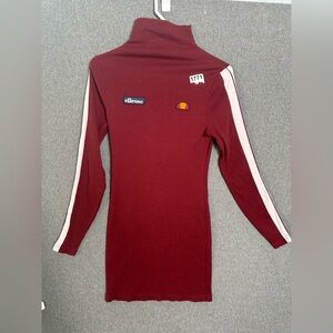 Ellesse Red Ribbed Logo Sweaterdress